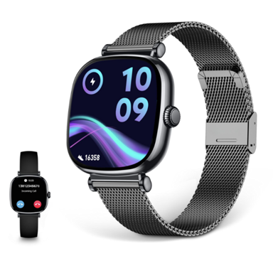 KSIX Pametni sat Iria 1.7" AMOLED, 4 dana aut., metalni i silikonski remen, crni